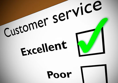 Image of a customer service survey with "Excellent" checked.