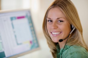Smiling customer service